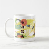 COOL JAPAN SAMURAI KAMON KANJI TENKAFUBU! Oda コーヒーマグカップ (左)