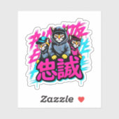 Cool Japanese Cat Crew - For Laptops & Planners シール (シート)