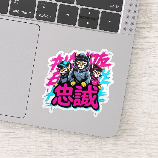 Cool Japanese Cat Crew - For Laptops & Planners シール (詳細)
