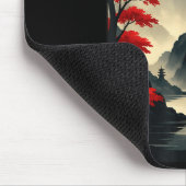 Cool Japanese Pagoda Castle Mountain Landscape Gra マウスパッド (コーナー)