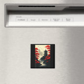 Cool Japanese Pagoda Castle Mountain Landscape Gra マグネット (インサイチュ (食洗機))