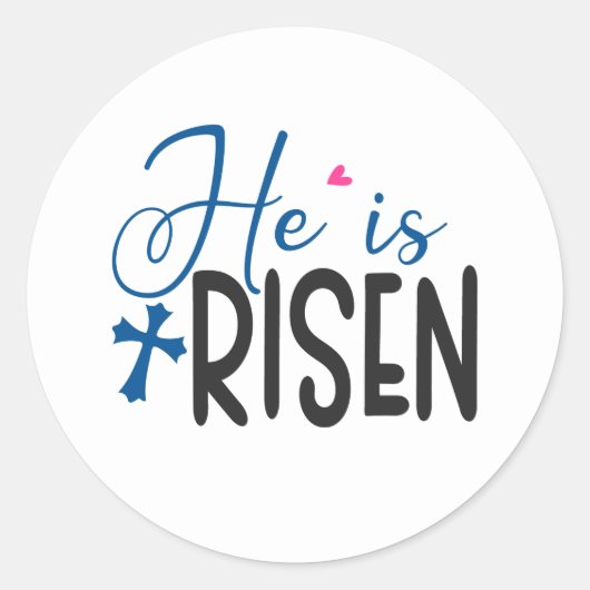 Cool Jesus Risen word art Easter  ラウンドシール (正面)