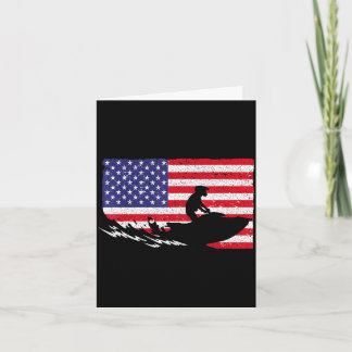 Cool jet ski for men women skiers american flag カード
