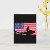 Cool jet ski for men women skiers american flag カード (黄色い花)