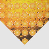 Cool Juicy Orange fruit slices pattern water drops 薄葉紙 (詳細)