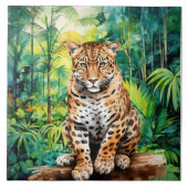 Cool jungle leopard lovers  タイル (正面)