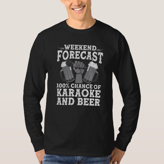 Cool Karaoke For Men Women Beer Drinking Karaoke S Tシャツ (正面)