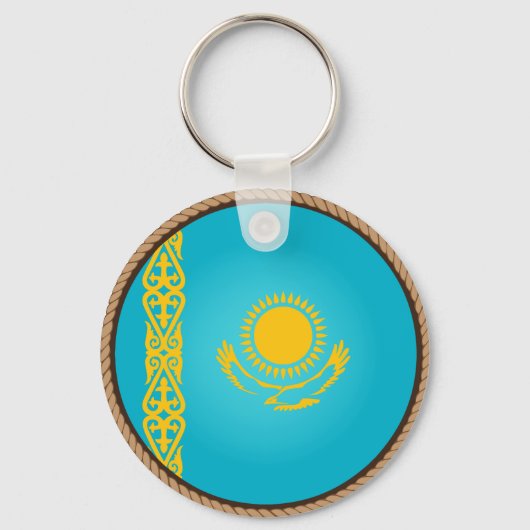 Cool Kazakhstan Flag Seal キーホルダー (正面)