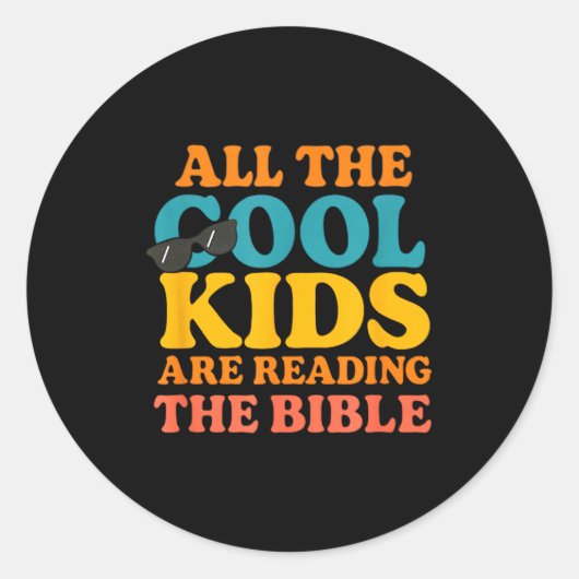 Cool Kids Are Reading The Bible ラウンドシール (正面)