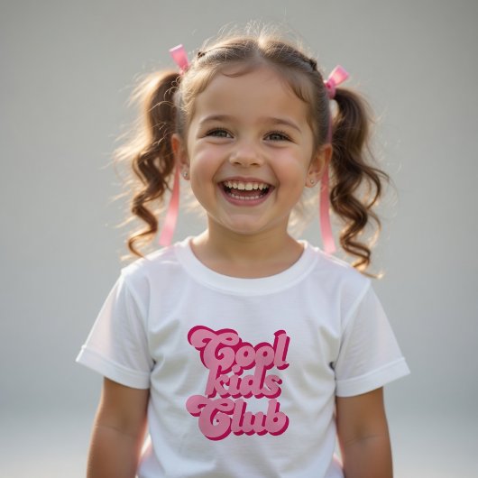 Cool Kids Club Shirt Pink Girls Trendy Kids トドラーTシャツ
