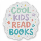 Cool Kids Read Books  - book lover reading シール (正面)