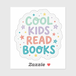 Cool Kids Read Books - book lover reading シール