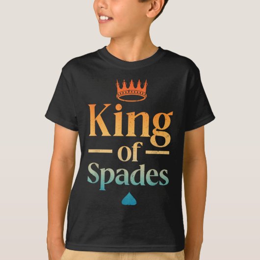Cool King Of Spades Art For Men Dad Card Game Spad Tシャツ (正面)