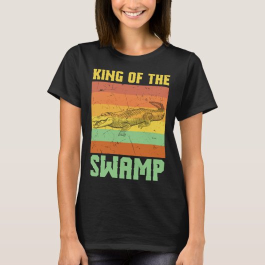 Cool King Of The Swamps Crocodile Swamp Tシャツ (正面)