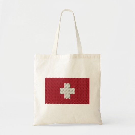 Cool Knitted Swiss Flag Tote Bag トートバッグ (正面)