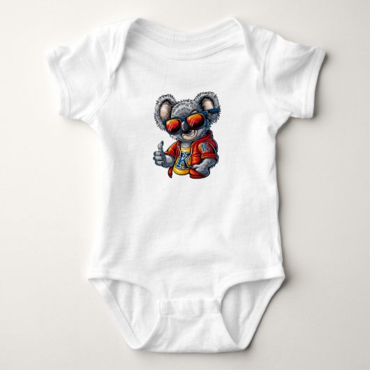 "Cool Koala King Kids T-Shirt – Fun & Trendy Desig ベビーボディスーツ (正面)