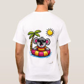 Cool Koala Pool Party Cartoon T-Shirt Tシャツ (裏面)