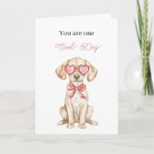 Cool Labrador Dog Heart Glasses Birthday カード (正面)