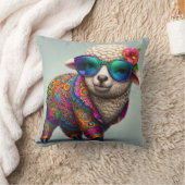 Cool lamb in a colorful suit クッション (ブランケット)