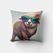 Cool lamb in a colorful suit クッション (正面)