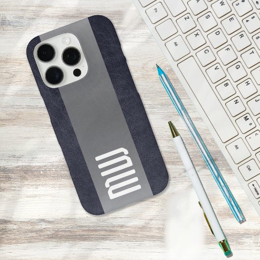 Cool Leather Metal Stripe Bold Monogram Case-Mate iPhoneケース