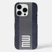 Cool Leather Metal Stripe Bold Monogram Case-Mate iPhoneケース (裏面)
