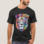 Cool Lion Head with Bright Colorful Tシャツ (正面)