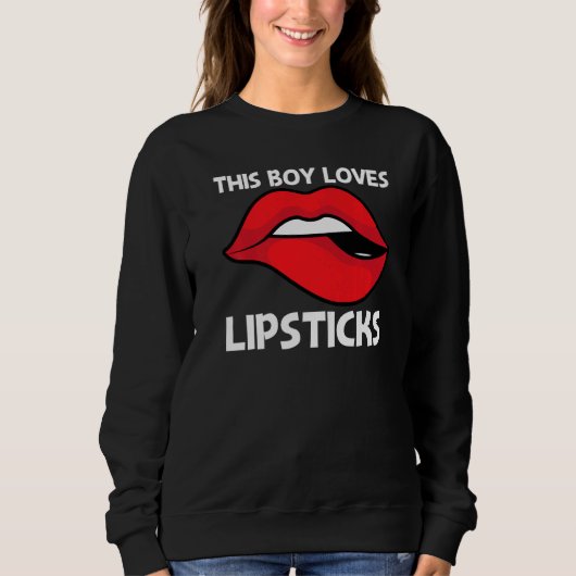 Cool Lipstick For Boys Kids Cosmetic Makeup スウェットシャツ (正面)