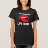 Cool Lipstick For Boys Kids Cosmetic Makeup Tシャツ (正面)