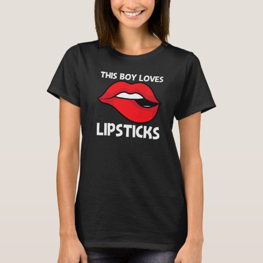 Cool Lipstick For Boys Kids Cosmetic Makeup Tシャツ (正面)