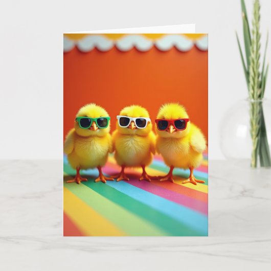 Cool Little Bird Sunglasses Card カード (正面)
