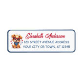 Cool Little Patriotic Dog Birthday ラベル (正面)