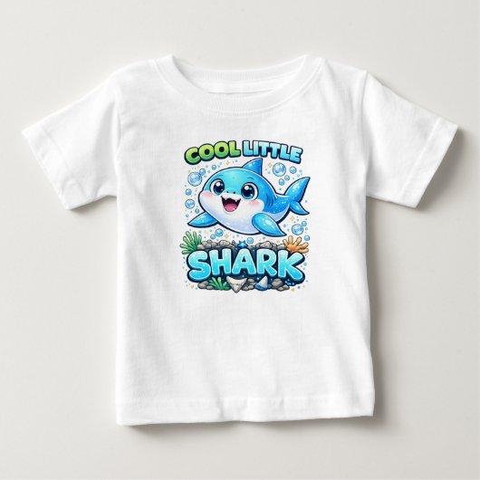 Cool Little Shark Shirt for Boys ベビーTシャツ (正面)