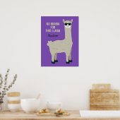 Cool Llama custom name, text & color posters ポスター (キッチン)
