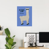 Cool Llama custom name, text & color posters ポスター (ホームオフィス)