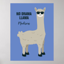 Cool Llama custom name, text & color posters