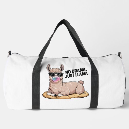 Cool Llama No Drama Attitude ダッフルバッグ (正面)