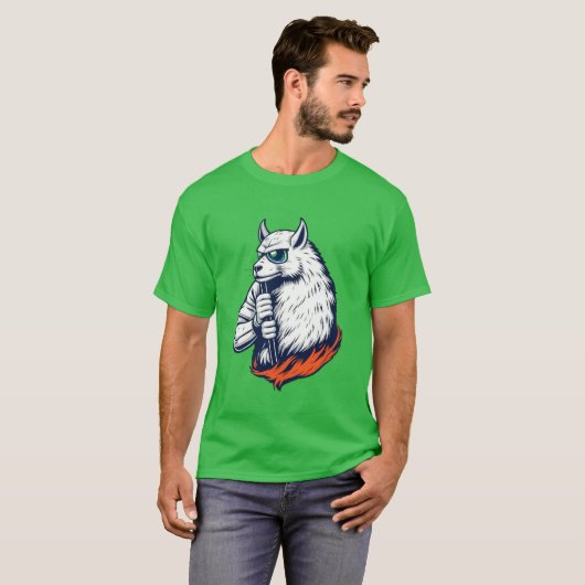 Cool Llama Rock Star Tシャツ (正面フル)