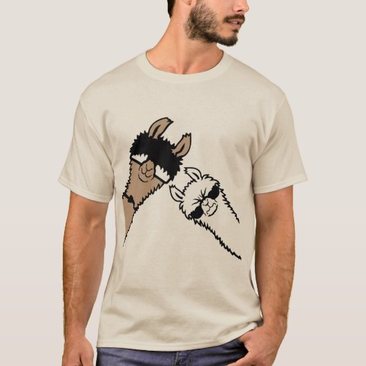 Cool Llamas Wearing Sunglasses Funny Animal Friend Tシャツ (正面)