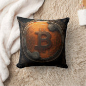 Cool looking Bitcoin logo Cryptocurrency Design クッション (ブランケット)