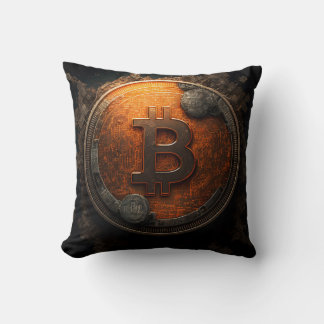 Cool looking Bitcoin logo Cryptocurrency Design クッション