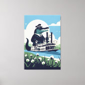 Cool Louisiana paddle steamer キャンバスプリント (正面)