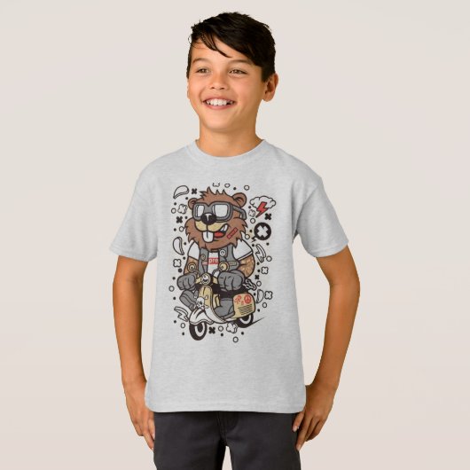 Cool Lumberjack Beaver Kids T-Shirt - Artistic Tシャツ (正面フル)