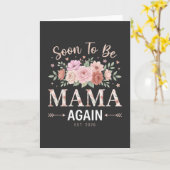 Cool Mama Again Est 2026 Pregnancy Announcement カード (黄色い花)
