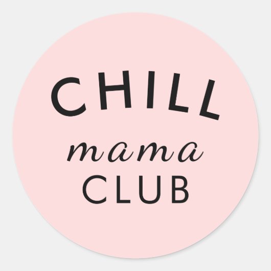 Cool Mama Club Peachy Pink Sticker ラウンドシール (正面)