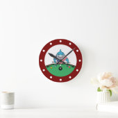 Cool Man Cave Pool Shark Wall Clocks ラウンド壁時計 (ホーム)