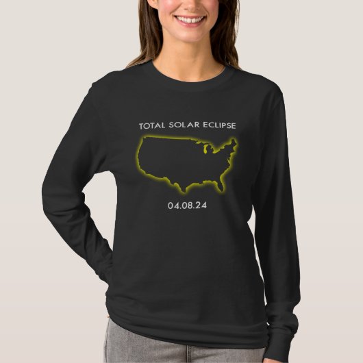Cool Map America spring Totality Solar Eclipse Apr Tシャツ (正面)