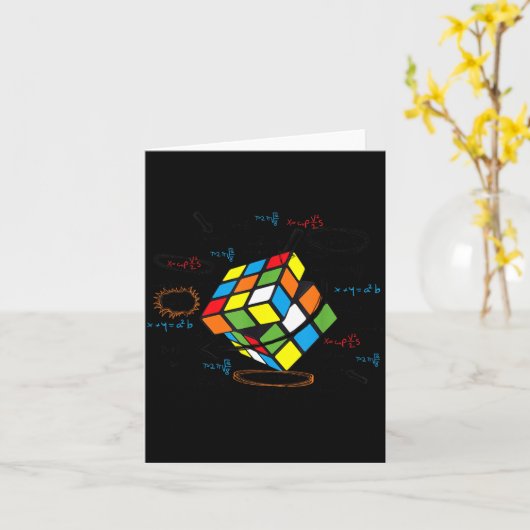 Cool Math Rubik Rubix Rubics Player Cube Math カード (黄色い花)