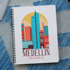 Cool Medellin Colombia Vintage Cityscape   ノートブック