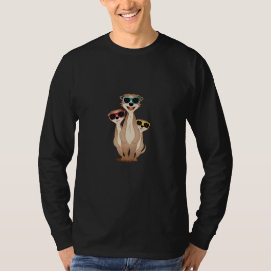 Cool meerkat group with sunglasses tシャツ (正面)